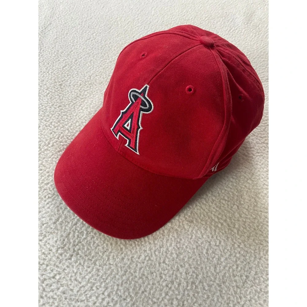 '47‎ Brand Kids Youth Baseball Hat Red Los Angeles Angels MLB Adjustable Cap